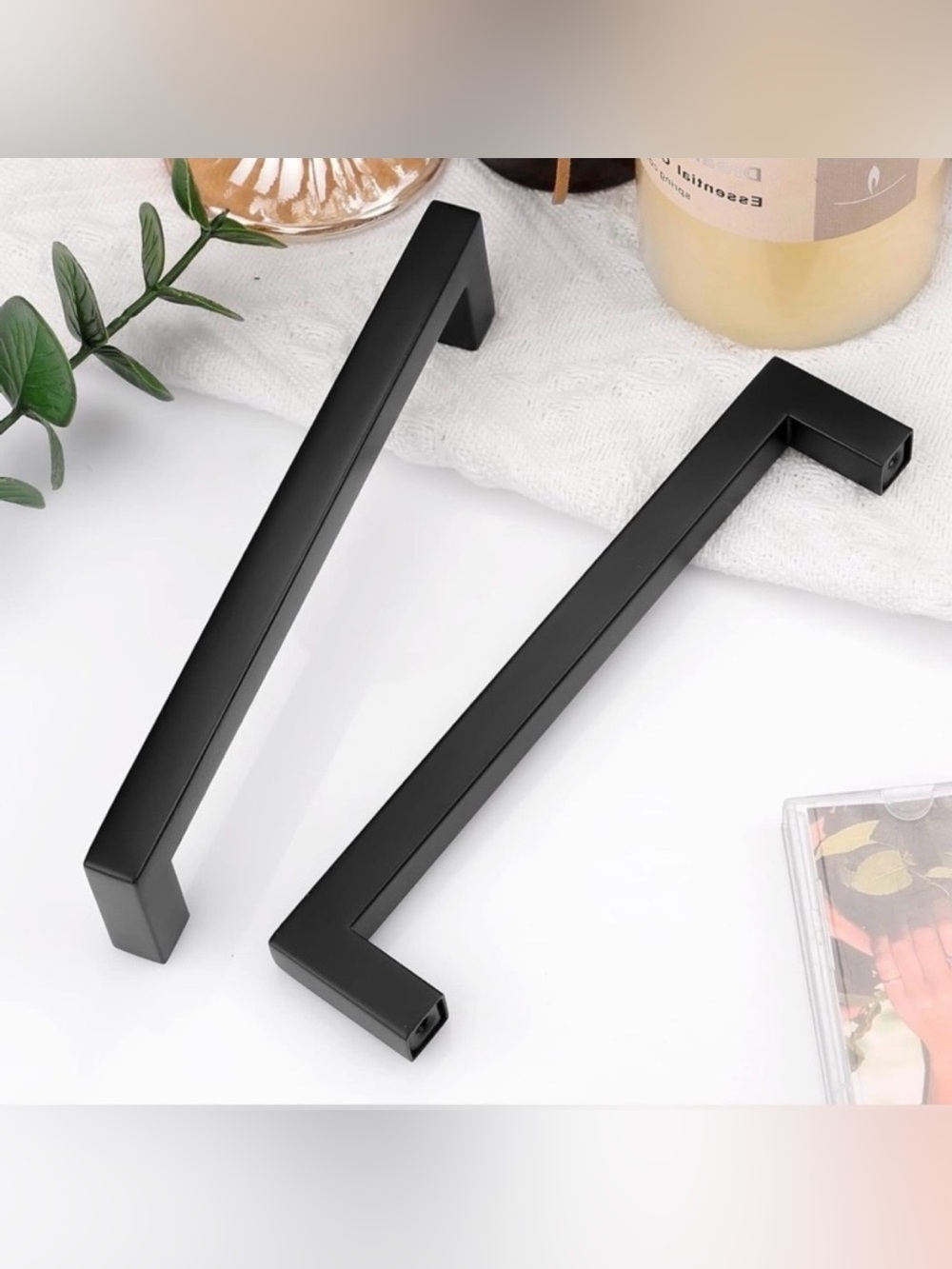 Matte Black Cabinet Pulls 6-3/8” Hole Center Modern Square 13 Pack New Hardware